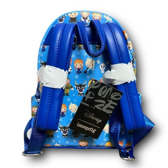 NWT LOUNGEFLY DISNEY Frozen Chibi Cartoon Character Print Mini Backpack - Picture 12 of 12